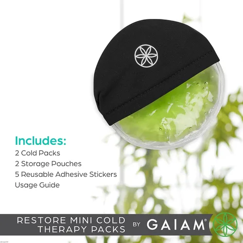 Vista 5 de Gaiam - Mini bolsas de hielo para terapia de frío para lesiones, recuperación después del entrenamiento y alivio del dolor, incluye 2 paquetes