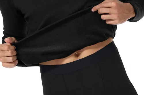 Vista 5 de Conjunto de ropa interior térmica para hombre, con forro polar largo, capa base de invierno, camisetas y pantalones de senderismo, entrenamiento