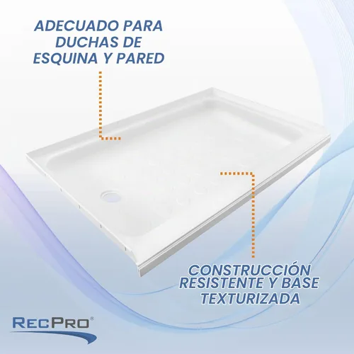 Vista 4 de RecPro Bandeja de ducha para caravana de 36 x 24 pulgadas con drenaje