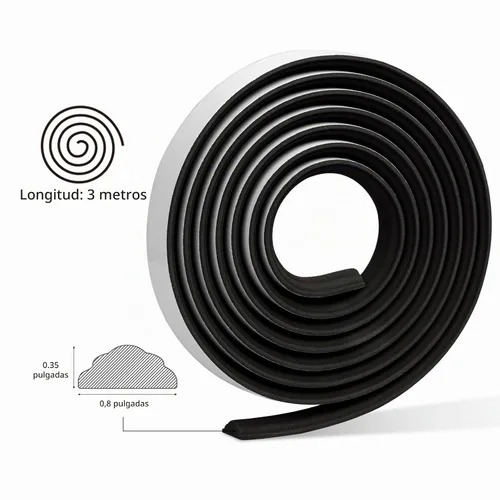 Vista 2 de Moldura flexible para despegar y pegar, tiras de moldeo de panel de pared autoadhesivas, ribete decorativo de EVA negro para zócalo, espejo
