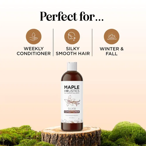 Vista 2 de Acondicionador Silk18 de aceite de argán, aminoacidos, jojoba y queratina para el cabello, para hombres y mujeres, no daña el cabello pintado