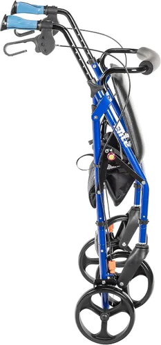 Vista 5 de Hugo Elite Andador con ruedas y asiento, 700-959E, Azul, 1, 1 El andador con ruedas cuenta con un cómodo asiento y cesta para almacenamiento