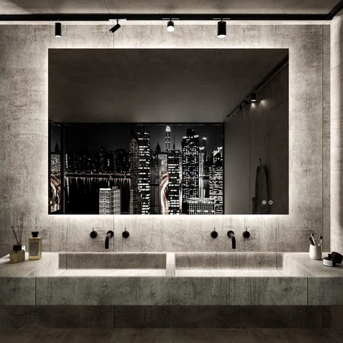 Vista 24 de TETOTE - Espejo retroiluminado para baño con luz, botón táctil regulable y función antivaho (horizontal o vertical)