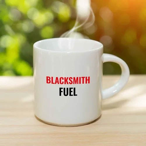 Vista 3 de Blacksmith Fuel - Taza de café divertida idea de regalo para familiares, amigos, compañeros de trabajo, taza de cerámica, cumpleaños, Navidad