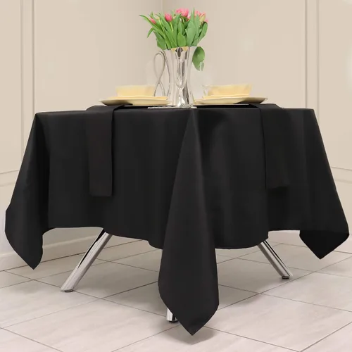 Vista 8 de Kadut Mantel cuadrado azul de 52 x 52 pulgadas, resistente, lavable, resistente a las arrugas, para mesas cuadradas o redondas, fiestas, bodas Azul