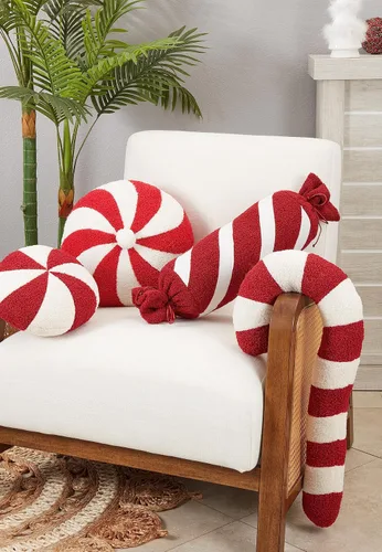 Vista 3 de SARO LIFESTYLE Sweet Dreams - Almohada rellena de poliéster con bastón de caramelo