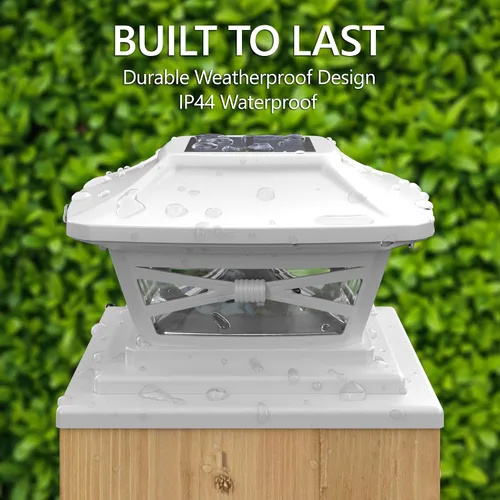 Vista 6 de Davinci Lighting Renaissance Luces Solares para Tapas de Postes Exteriores - Incluye Bases para Postes 4x4 5x5 6x6 - Luz LED Brillante - Blanco