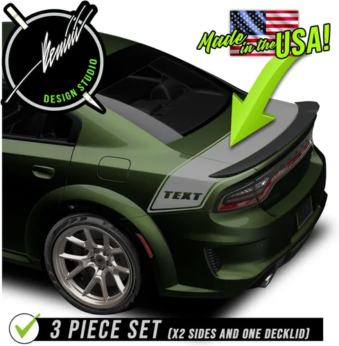 Vista 2 de Bumble Bee Cinturón a rayas compatible con Dodge Charger Scat Pack Swinger Stripe Kit 2015 2016 2017 2018 2019 2020 2021 2022 2023 2024 2025 (azul)