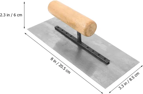 Vista 6 de Housoutil Paleta de mano resistente Paleta de hormigón Mango de madera Herramientas de albañilería para yeso