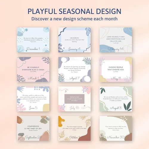 Vista 4 de Calendario de escritorio motivacional, calendario diario perpetuo con citas motivacionales diarias para escritorio, regalos inspiradores
