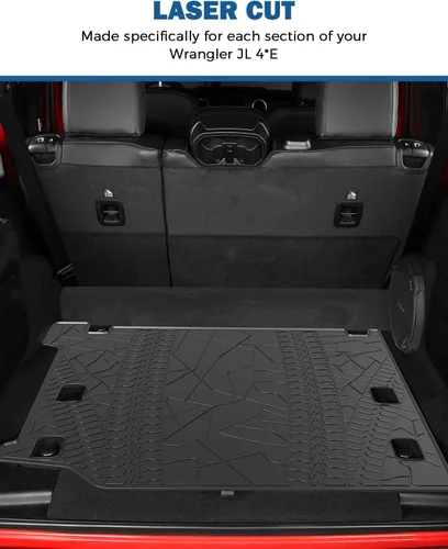 Vista 5 de JOYTUTUS Alfombrilla de carga compatible con Wrangler JL 4XE, Alfombrilla de Maletero de Protección para Todo Clima Forros de Carga Resistente