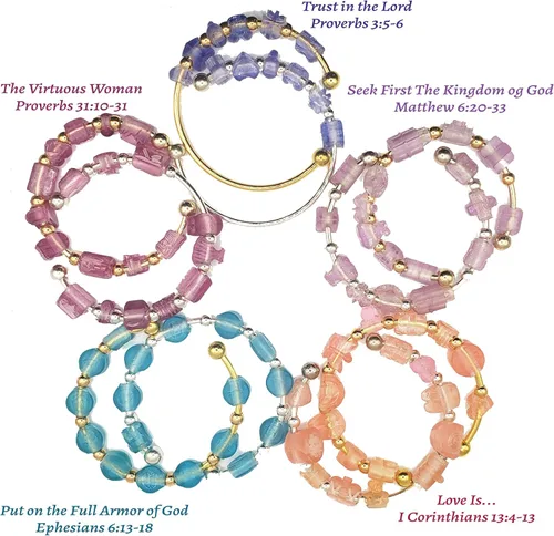 Vista 6 de B4U Signature Faith-Based Scripture Charm Bracelets Wear Your Faith, Live the Word, Stay Inspired