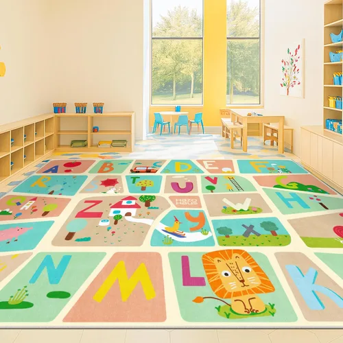 Vista 20 de Alfombra preescolar del alfabeto de 3 x 5 para niños pequeños, alfombra de juego ABC suave para el aprendizaje del bebé, alfombra educativa