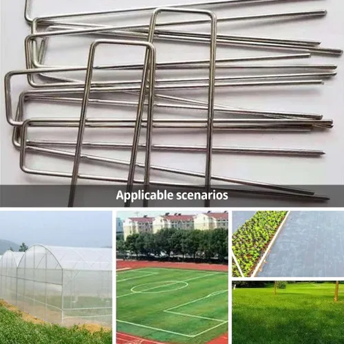 Vista 6 de Hengdu Paquete de 30 grapas de jardín de acero galvanizado de calibre 7.9 pulgadas, grapas de sujeción para decoración de jardín, paisaje de jardín