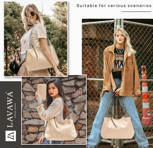 Vista 2 de LAVAWA Bolso de mano para mujer, bolso grande del oeste, bolso de hombro con asa superior, estilo vintage en relieve, tachuelas