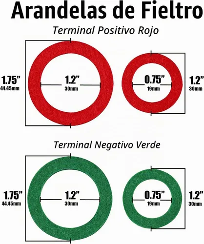 Vista 6 de Terminales universales de cable de batería negativos y positivos, terminales de batería con conectores de abrazaderas codificadas por