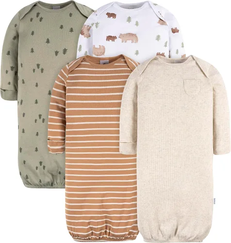 Vista 5 de Gerber Baby Boys 4-Pack Sleeper Gown Oso
