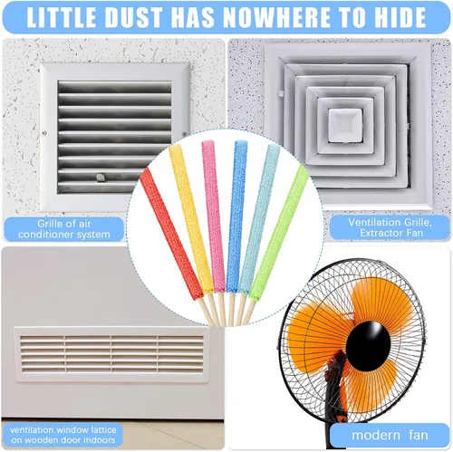 Vista 4 de Honeydak 6 piezas de microfibra con detalles de plumero, mini plumero, herramienta de limpieza de grietas, limpiador de ventilación de aire, cepillo
