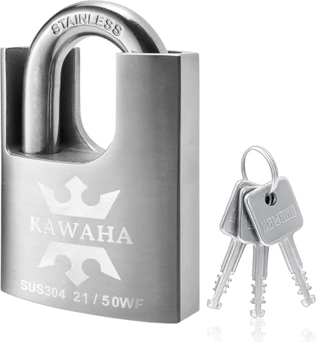 Vista 15 de 21/40-2PS Candado con Funda de Acero Inoxidable de Alta Seguridad con Llave de Acero Inoxidable para Uso en Interior y Exterior