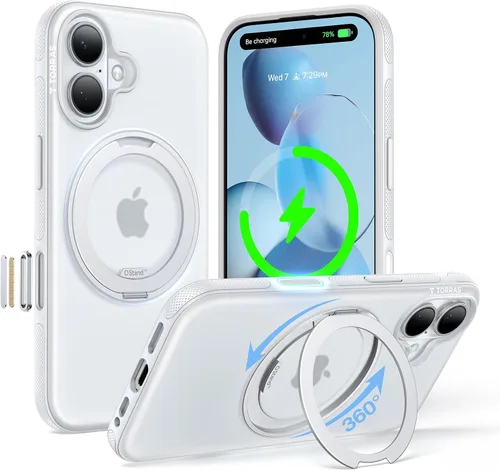 Vista 11 de TORRAS Soporte Magnético 360 para Funda de iPhone 16 Pro, Ostand 3.0 [Compatible con MagSafe] [4X Grado Militar Resistente a Golpes] Cubierta