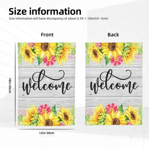 Vista 5 de Bandera de jardín personalizada, banderas de jardín personalizadas con nombre de foto, banderas de jardín personalizadas de impresión de doble cara