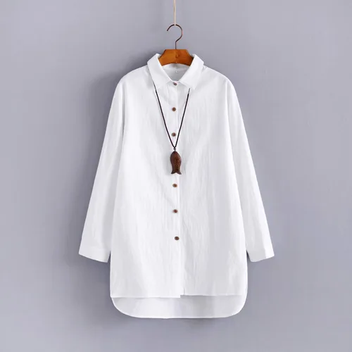Vista 4 de Minibee Camisas de lino para mujer, blusas con botones