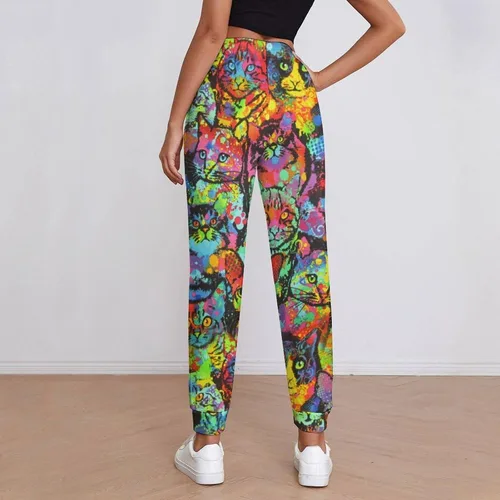 Vista 3 de Rainbow Cats Casual Sweatpants for Women High Waisted Jogger Pants Sport Trousers with Pockets