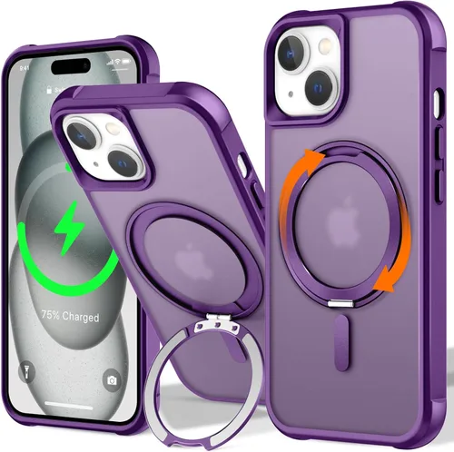 Vista 104 de UMIONE - Funda con diseño de anillo magnético giratorio de 360° para iPhone 11, soporte de bucle invisible integrado, compatible con Magsafe, funda