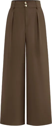 Vista 28 de BTFBM Pantalones de vestir de pierna ancha para mujer, trajes casuales de Negro