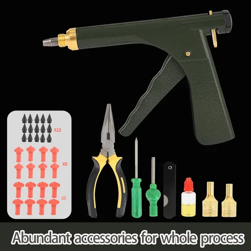Vista 2 de Kit de reparación de neumáticos con tapones, kit de tapones de neumáticos tipo hongo, kit de parches para neumáticos de servicio pesado profesional