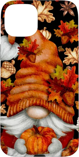 Vista 8 de iPhone 13 Lindo gnomo de Acción de Gracias calabaza otoño árbol otoño hojas caso