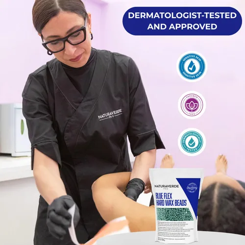 Vista 6 de Naturaverde Pro Blue Flex - Cuentas de cera dura, depilación corporal y facial, cera de bikini brasileña para mujeres con manzanilla calmante - 2.2