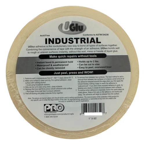 Vista 2 de ProTapes 306UGLU1065 UGlu Rollo de 20 Mil 3" Core 1" Ancho x 65