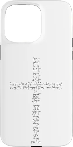 Vista 30 de Funda con cruz cristiana para iPhone 12/12 Pro 1 Corinthians 13