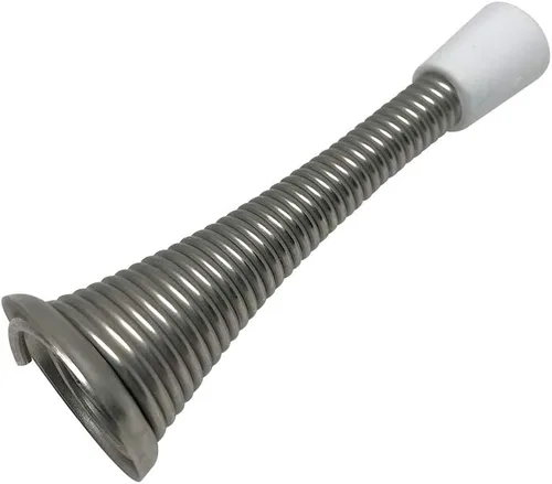 Vista 20 de Litepak Tope de puerta de resorte de 3 pulgadas de acero resistente de alta calidad con parachoques de plástico (chapado en latón, 1 unidad)