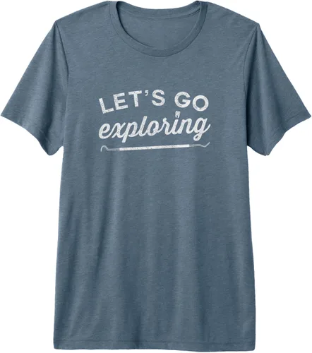 Vista 6 de Lets go exploring funny dental dentist higienist assistant Premium Camiseta, Negro, S