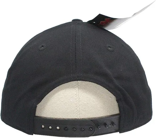 Vista 4 de Gorra de béisbol ajustable con banda de roca dura de color rojo y blanco, Beísbol, talla única
