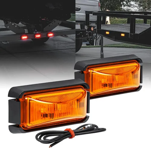 Vista 14 de TRUE MODS Luz de marcador LED ámbar de 2.5 pulgadas con bisel negro [DOT FMVSS 108] [SAE P2PC] [montaje superficial] [impermeable IP67] Luces