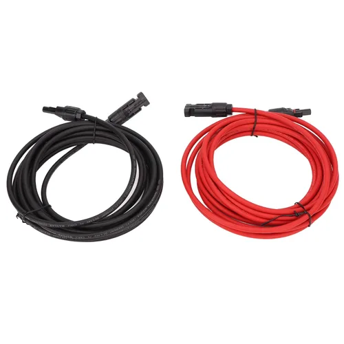 Vista 3 de Cable adaptador solar, 1 par de cable de panel solar de 12 AWG con conector adaptador solar, cable de extensión solar, cable fotovoltaico resistente