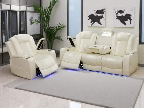 Vista 53 de Juego de sofás reclinables eléctricos, juegos de muebles de sala de estar, sofá reclinable eléctrico moderno negro, sofá biplaza y silla