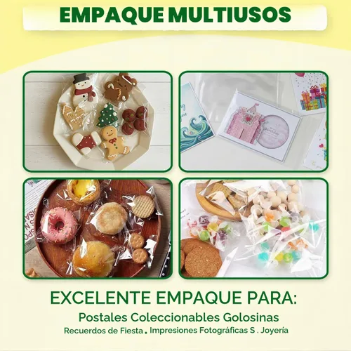 Vista 5 de Seal Fresh Bolsas de celofán autosellantes, 2 x 2 pulgadas (1000 unidades), bolsa de plástico transparente resellable para violonchelo, bolsas