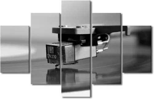Vista 40 de Lienzo decorativo para pared, diseño de DJ Music Mixes the Track HD impreso en pinturas, 5 piezas de imágenes abstractas para sala de estar, obra