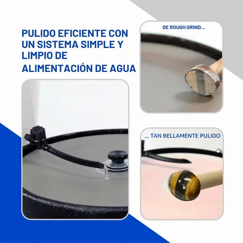 Vista 5 de Hi-Tech Diamond Equipo Lapidario Todo lo que Necesitas de 6", Flat Lap - Herramienta Amoladora y Pulidora de Rocas, Motor de Velocidad Variable