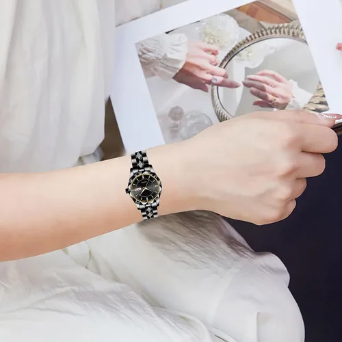 Vista 3 de BESTKANG Reloj de pulsera clásico para mujer, de lujo, impermeable, con calendario, acero inoxidable, de cuarzo, para mujer
