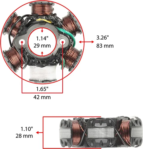 Vista 2 de Caltric Estator compatible con generador Can-am DS70 / DS90 X DS90 de 4 tiempos 2008-2020 V31100CJF010
