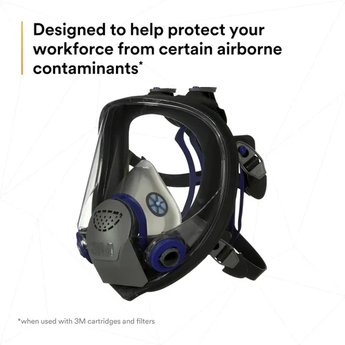 Vista 3 de Respirador reutilizable 3M Ultimate FX serie FF con máscara completa, protección respiratoria, S, Negro/Azul, 1