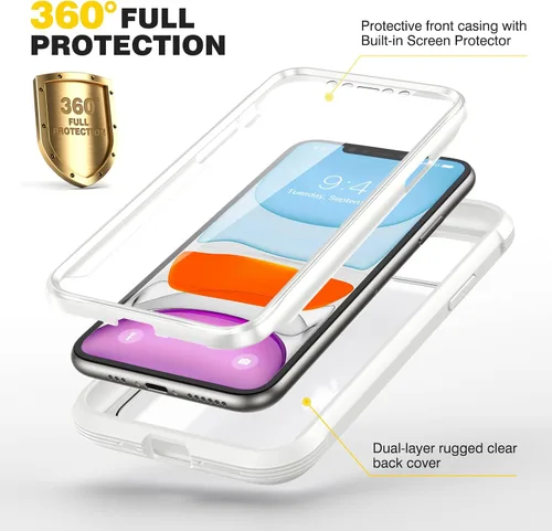 Vista 835 de DIACLARA - Funda transparente compatible con iPhone XR 6.1 pulgadas 2018