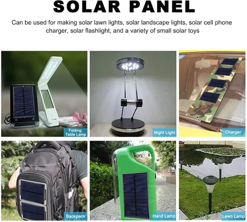 Vista 5 de 3 unids mini panel solar DC 6V polisilicio módulo cargador solar DIY sistema kits con cable de 11.8 in