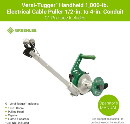 Vista 14 de Greenlee G1 Versi-Tugger - Extractor de cable eléctrico de mano, 1,000 libras, 1/2" - 4