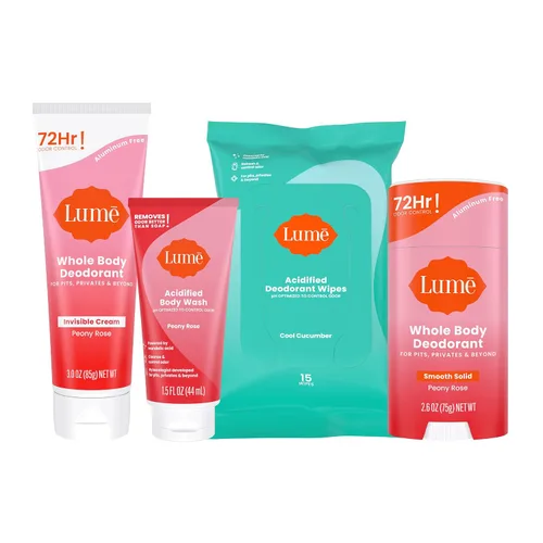 Vista 9 de Lume Set de regalo para el cuidado de la piel para mujeres, paquete de iniciación de desodorante de cuerpo entero - Barra sólida suave, tubo